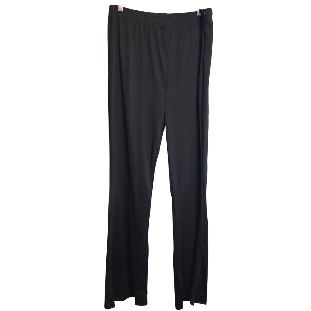 NWOT Women Relaxed Comfy Casual Lounge Straight Leg Pull On Pants Black Large‎
